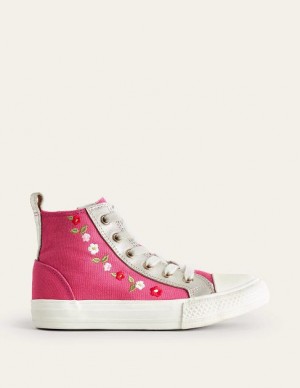 Rose Pink Kids' Boden Embroidered High Tops | 27860NSTU