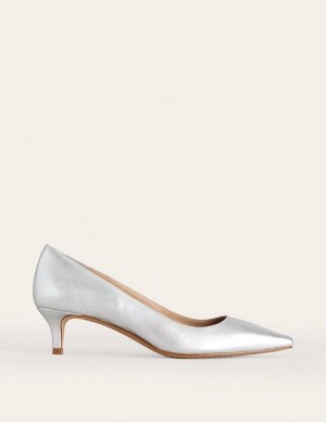 Silver Women's Boden Lara Low Court Heels | 70485MHNG