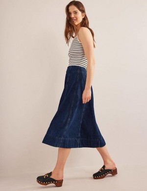 Wash Women's Boden Denim Paneled Skirts | 84051TIER