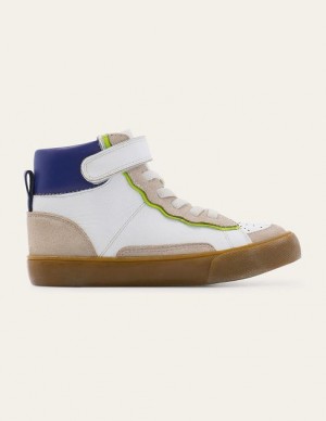 White Kids' Boden Leather High Tops | 47652JNLS