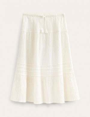 White Kids' Boden Metallic Skirts | 32571RWDY