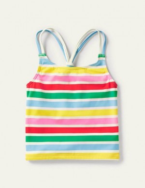 White / Multicolor Kids' Boden Patterned Tanks | 14963FBJI