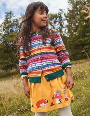 yellow Kids' Boden Appliqué Cord Skirts | 92350HTKA