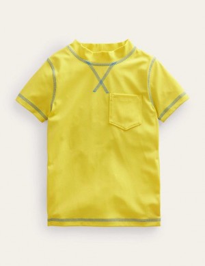 yellow Kids' Boden Short Sleeve Rash Guard T-Shirt | 86325AQMF