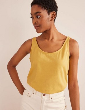 yellow Women's Boden Open Back Tanks | 95380LEVY