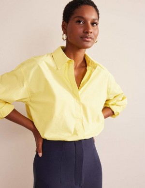 yellow Women's Boden Oversized Cotton Shirts | 70861HGYO