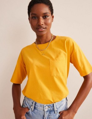 yellow Women's Boden Oversized Washed T-Shirt | 12043QPNB