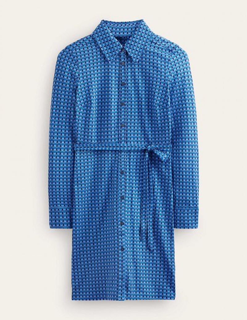 Azure Women's Boden Jessie Jersey Shirt Dress | 61930KUSL