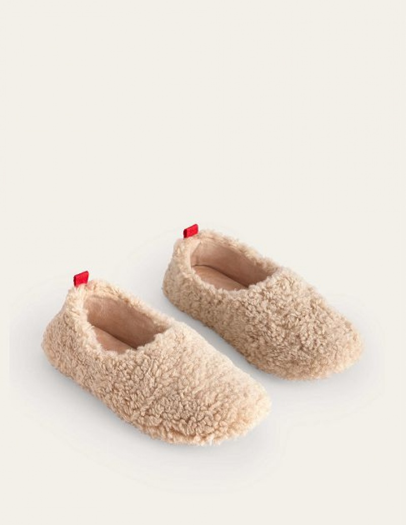 Beige Women's Boden Borg Ballerina Slippers | 30614UBWM