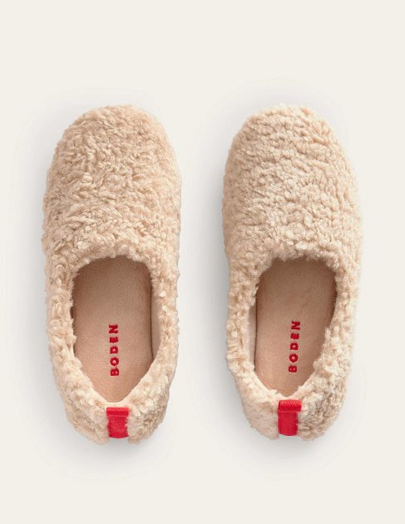 Beige Women's Boden Borg Ballerina Slippers | 30614UBWM