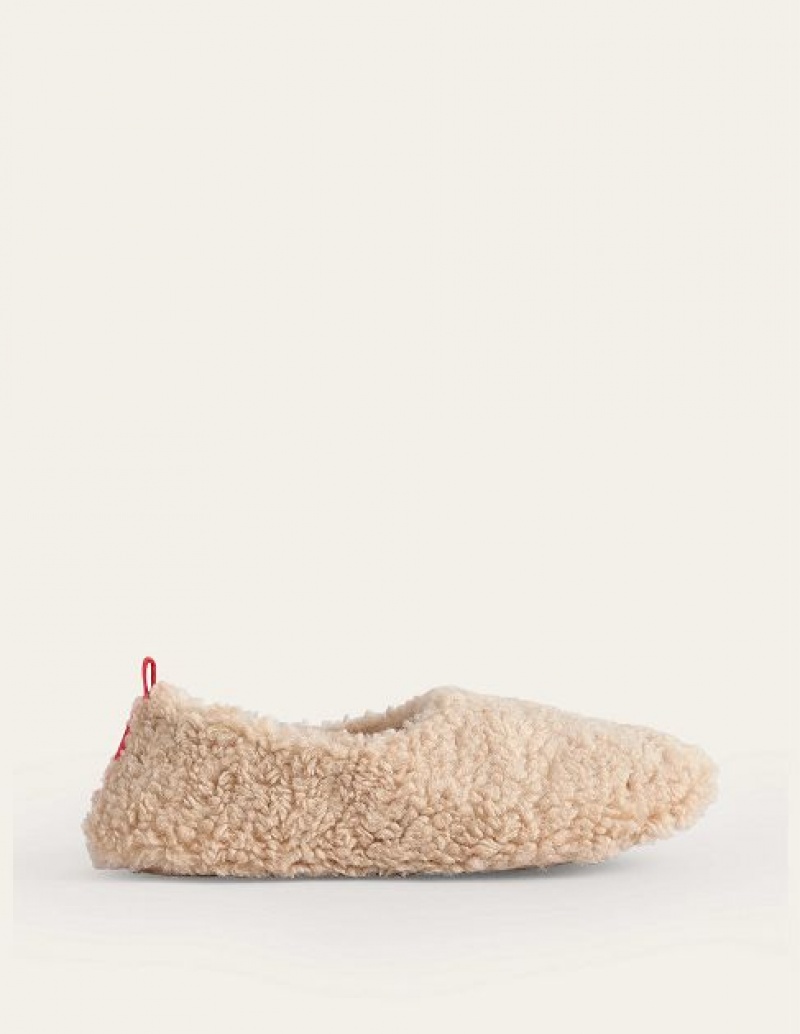 Beige Women\'s Boden Borg Ballerina Slippers | 30614UBWM