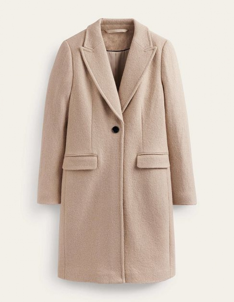 Beige Women's Boden Canterbury Textured Coats | 67510AUMP