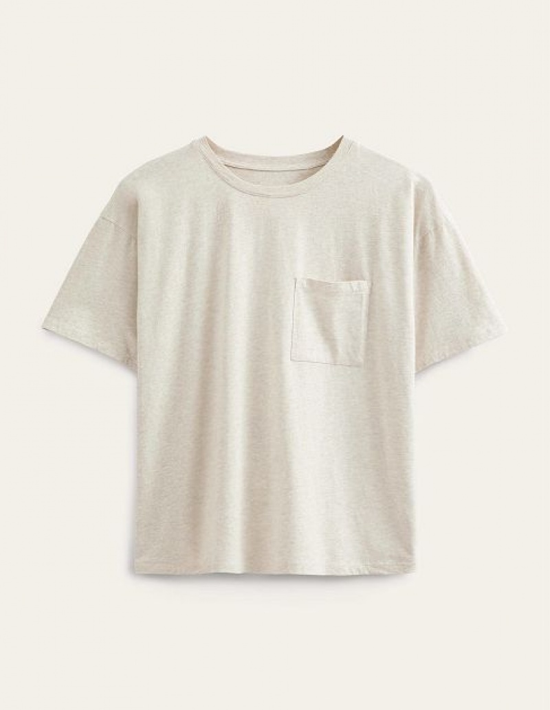 Beige Women's Boden Oversized Washed T-Shirt | 61429CISD