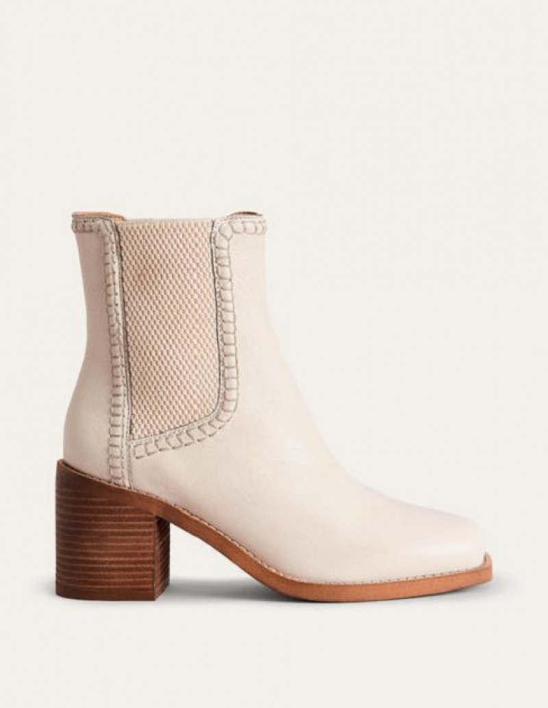 Beige / Brown Women's Boden Block-heel Chelsea Boots | 89301OTQV