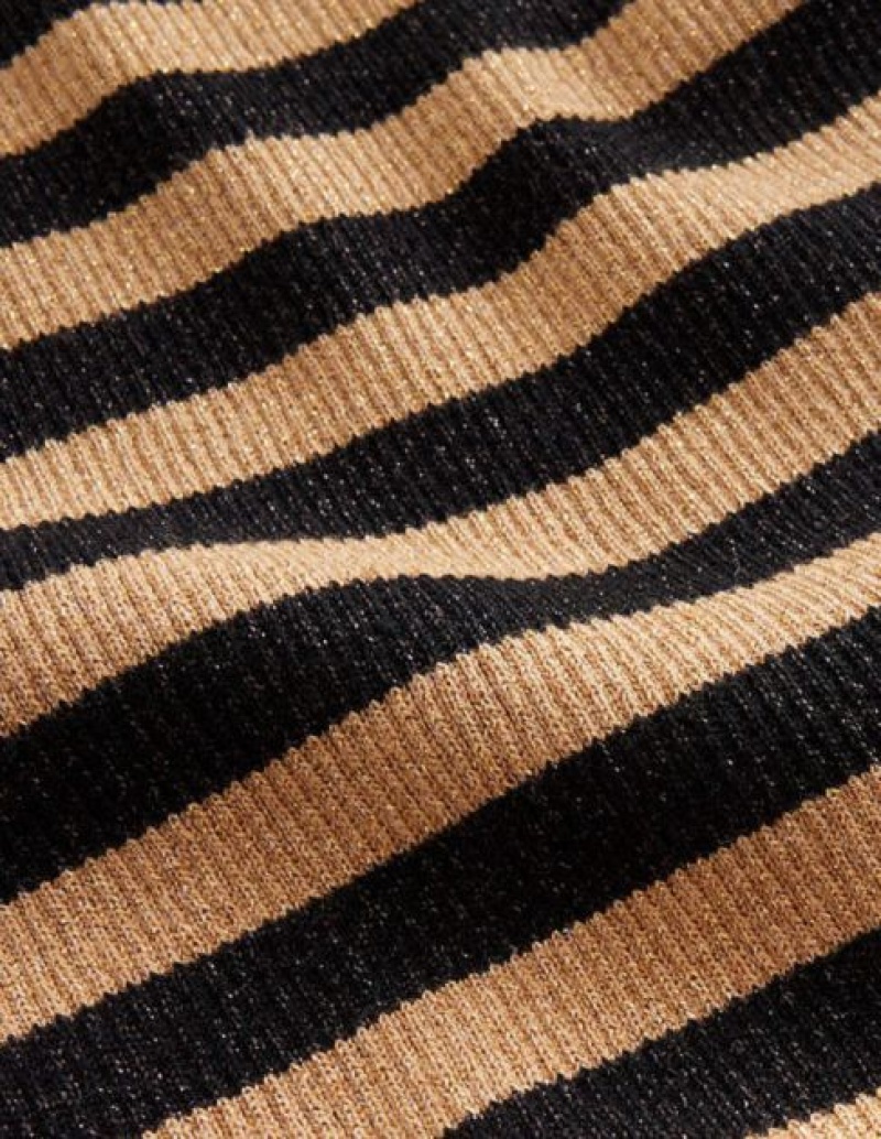 Black Gold Women's Boden Metallic-stripe Scarf | 60923SPYI