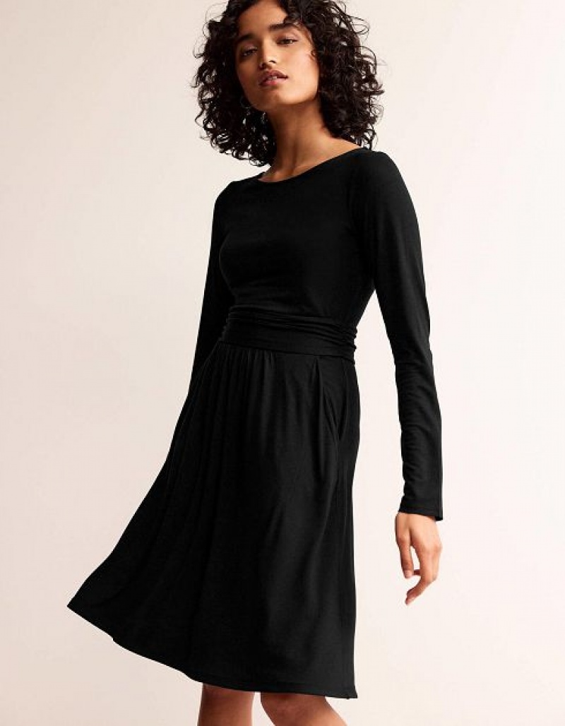 Black Women\'s Boden Abigail Jersey Dress | 92734CDXE