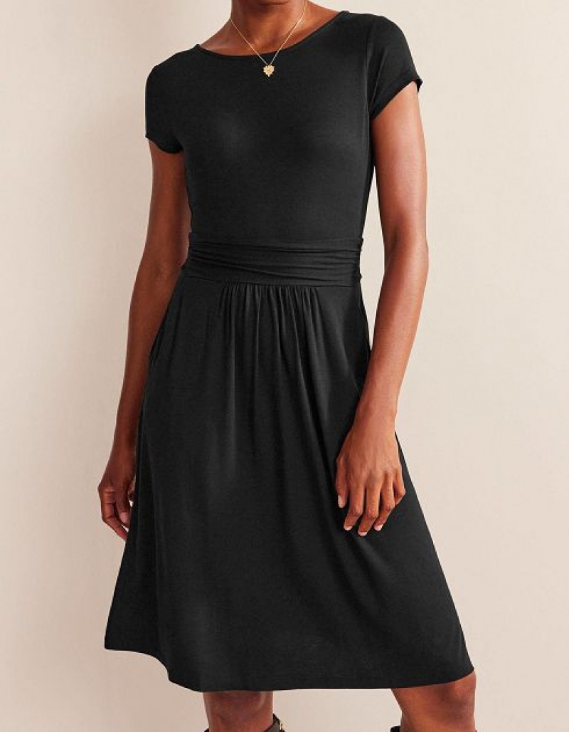 Black Women's Boden Amelie Jersey Dress | 36120JLXV