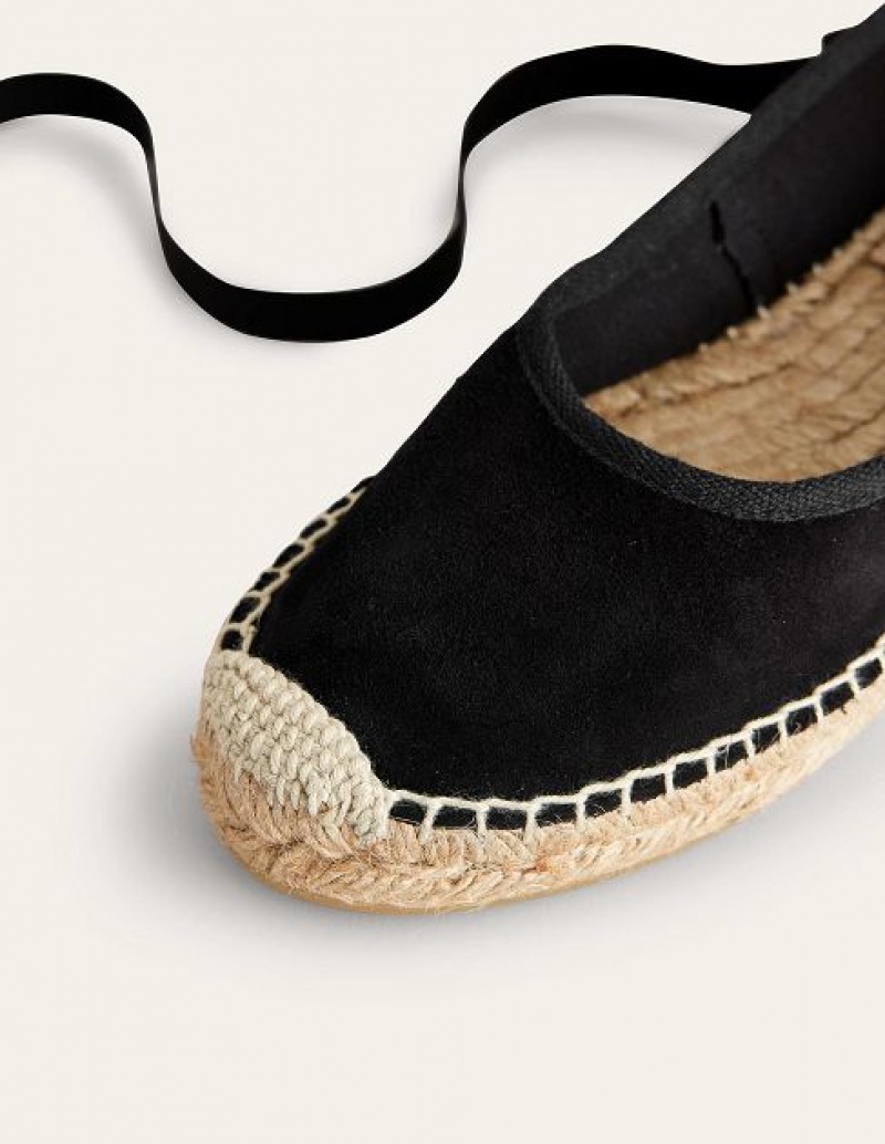 Black Women's Boden Ankle Tie Espadrilles | 58723KSRN