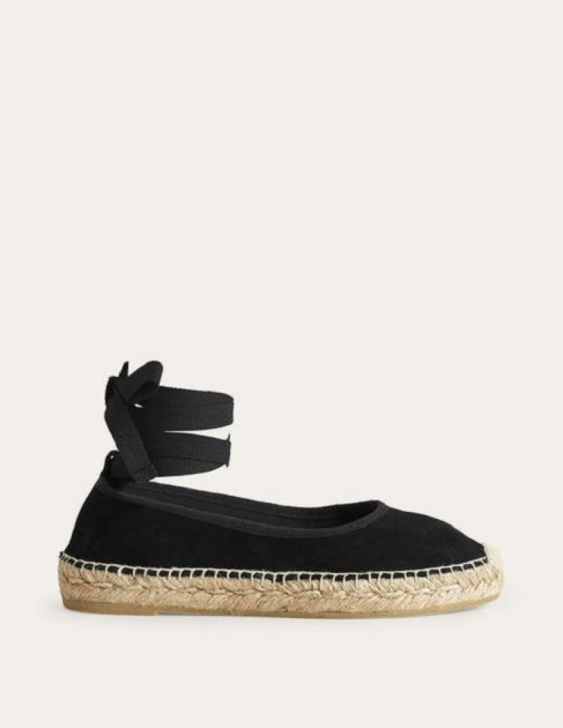 Black Women's Boden Ankle Tie Espadrilles | 58723KSRN