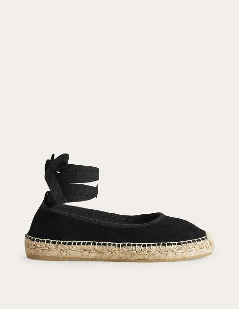 Black Women\'s Boden Ankle Tie Espadrilles | 58723KSRN