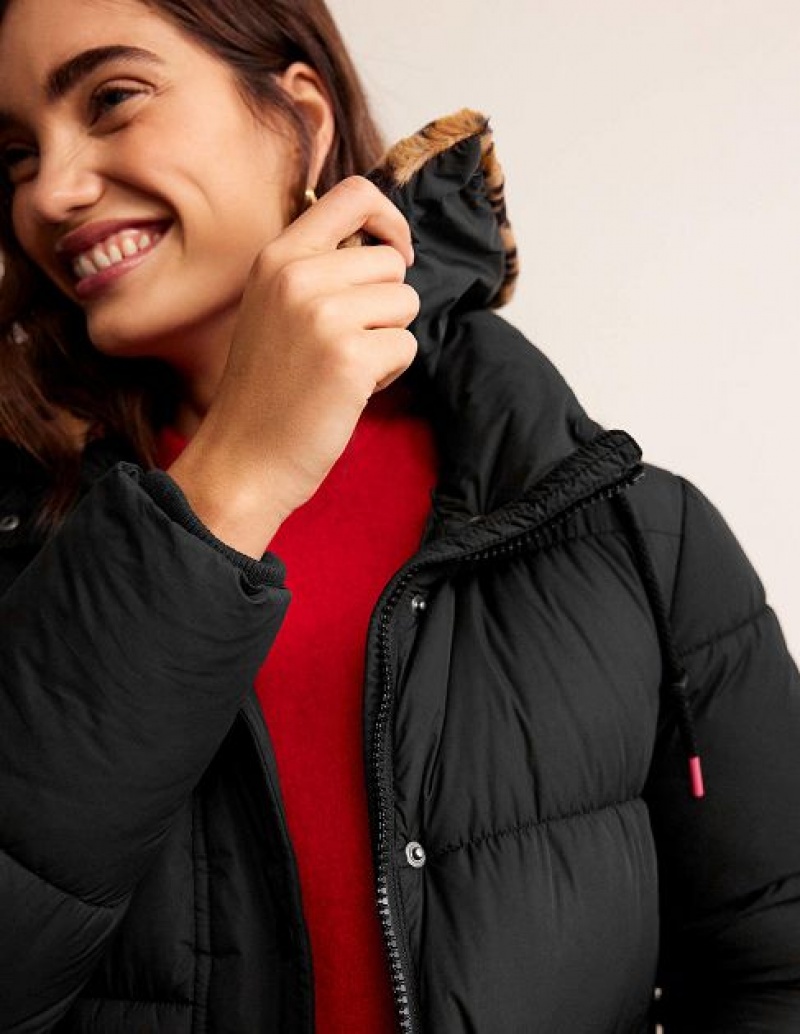 Black Women's Boden Bamburgh Puffer Coats | 37061TFGP