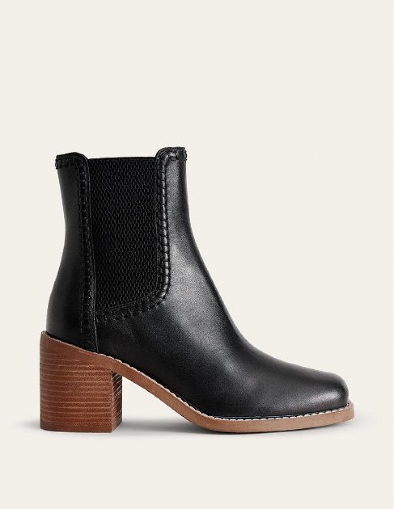 Black Women\'s Boden Block-heel Chelsea Boots | 58619JRWZ