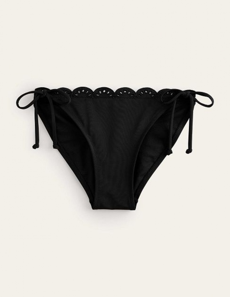 Black Women's Boden Broderie Bikini Bottoms | 62138ITBZ