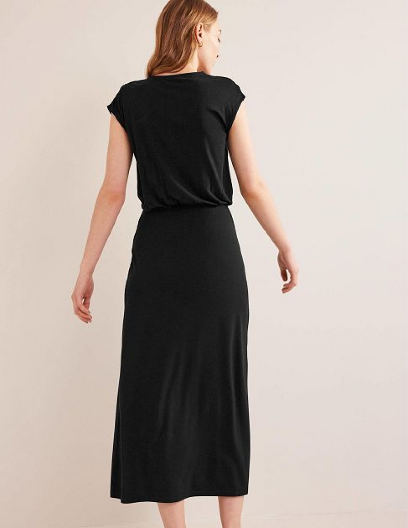 Black Women's Boden Column Jersey Maxi Dress | 53106GRQJ