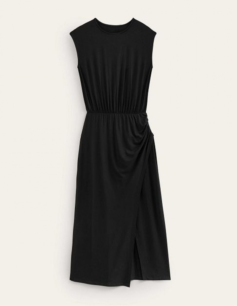 Black Women's Boden Column Jersey Maxi Dress | 53106GRQJ