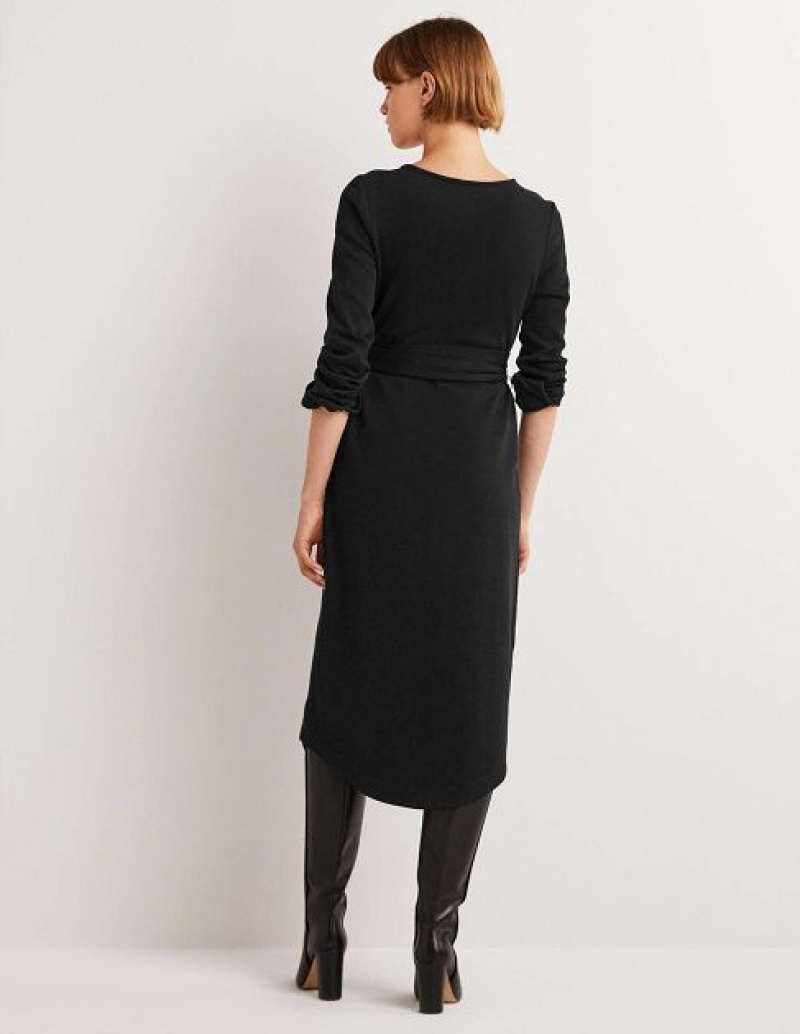 Black Women's Boden Column Jersey Midi Dress | 29453AKMB