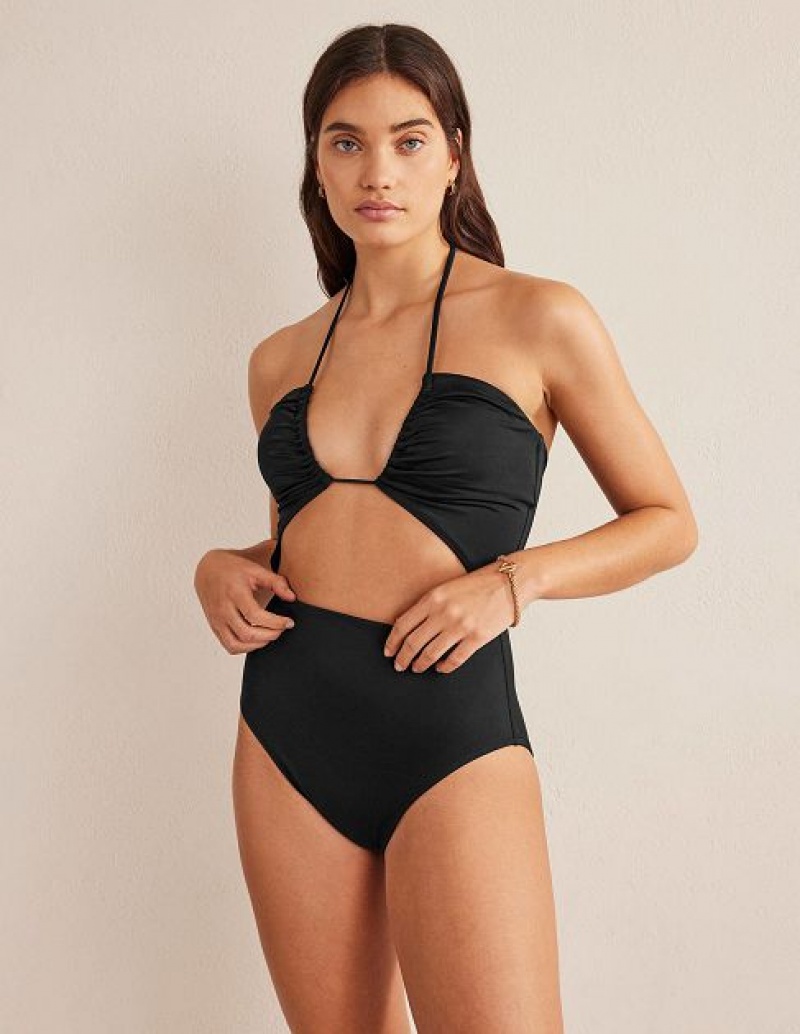 Black Women's Boden Cut-out Detail String Swimsuits | 31954CLPD