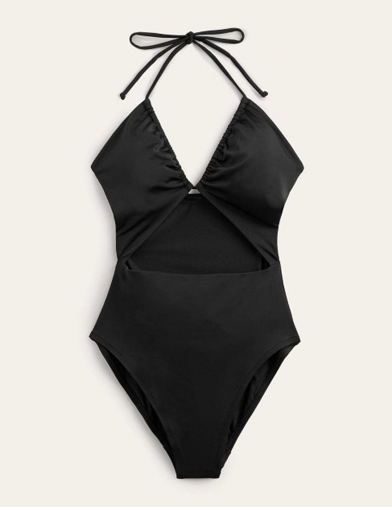 Black Women's Boden Cut-out Detail String Swimsuits | 31954CLPD