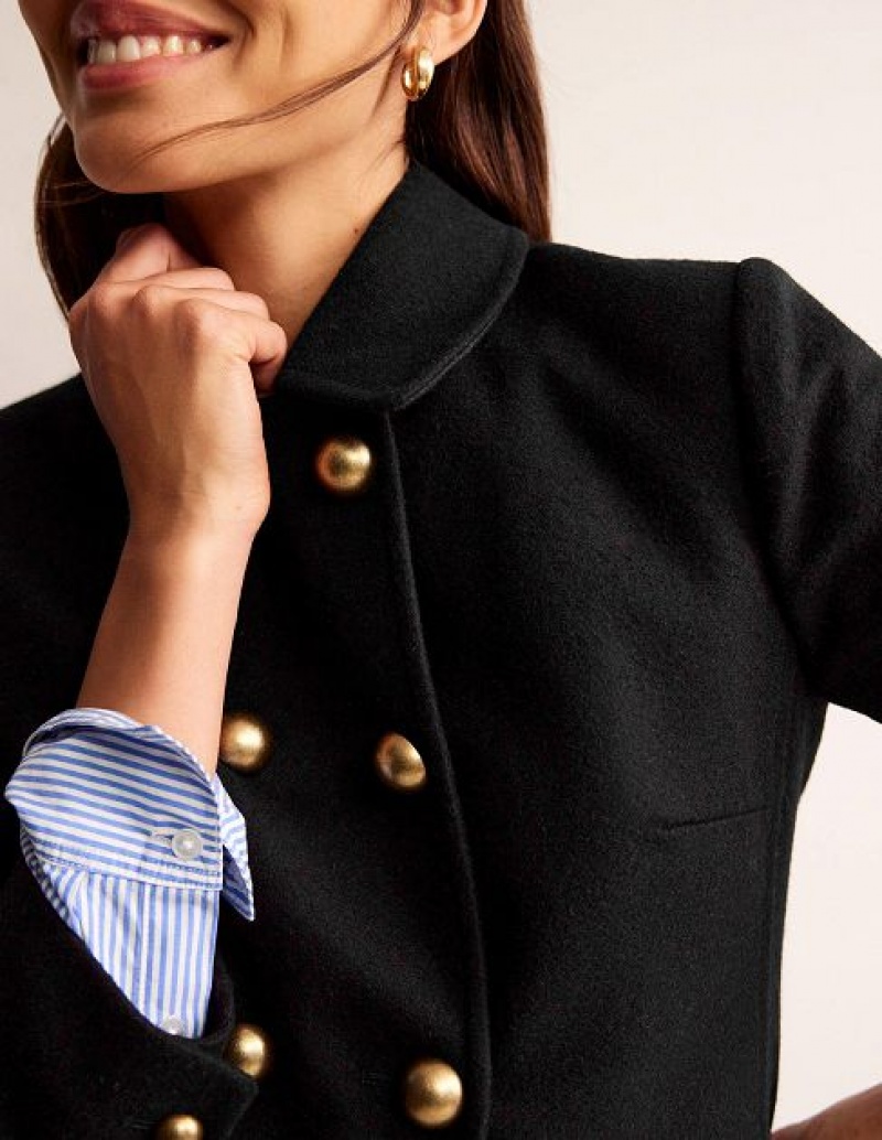 Black Women's Boden Double-breasted Wool Coats | 05342CZMP