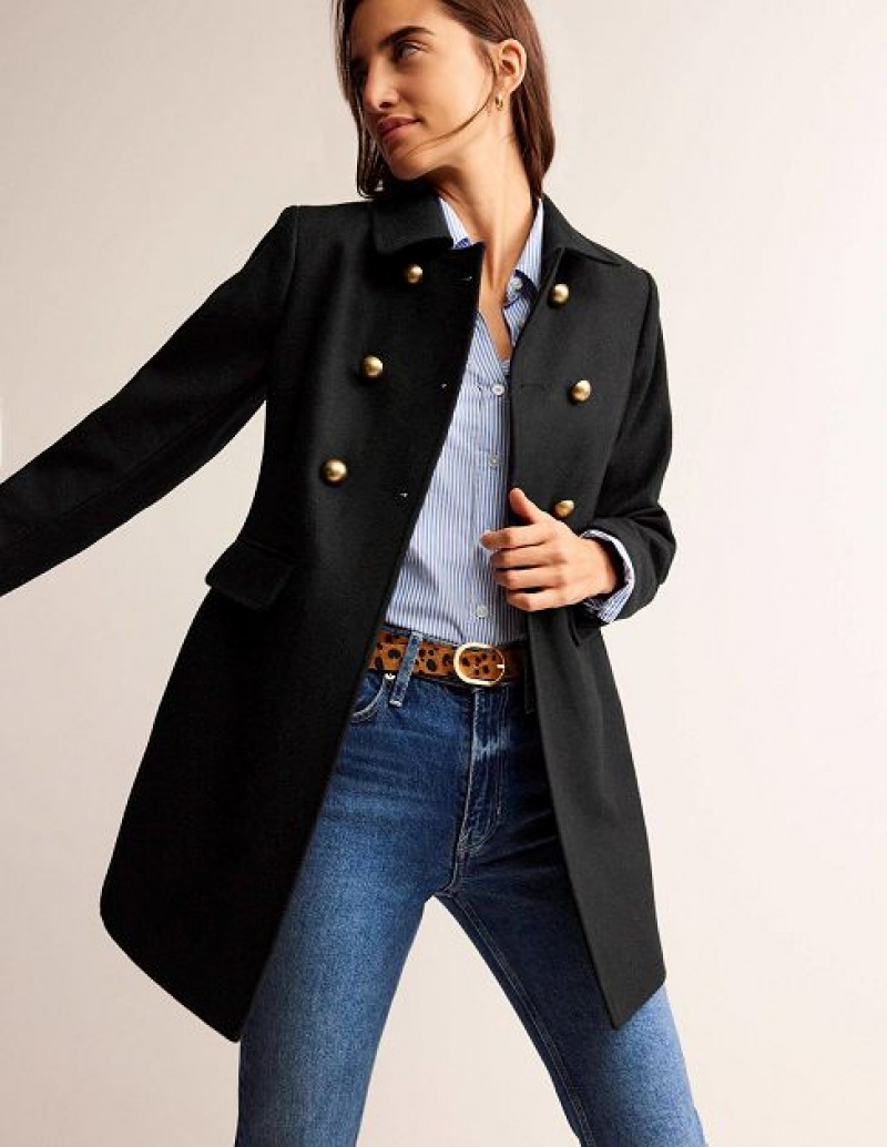 Black Women's Boden Double-breasted Wool Coats | 05342CZMP