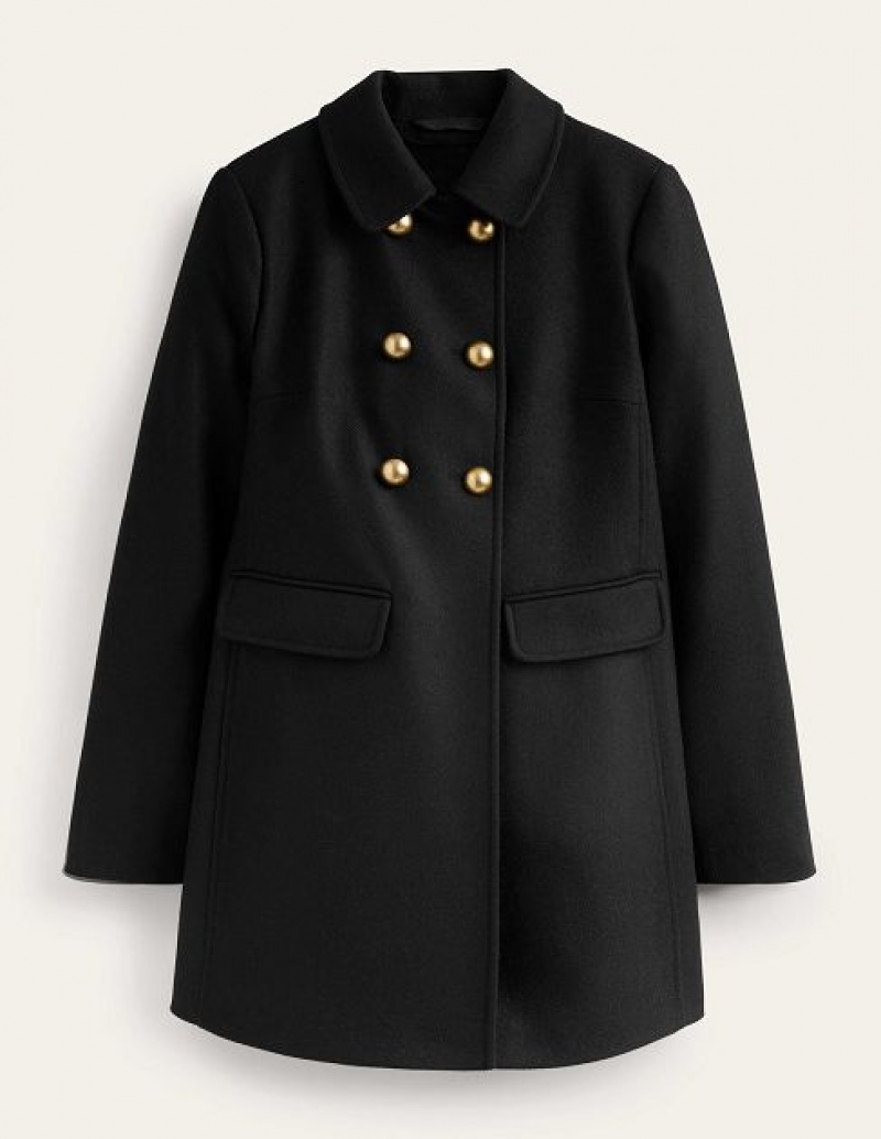 Black Women's Boden Double-breasted Wool Coats | 05342CZMP