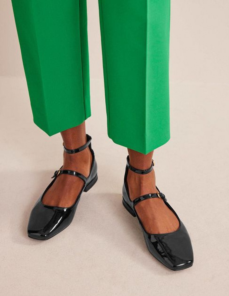 Black Women's Boden Double-strap Mary Jane Flats | 27168EDXL