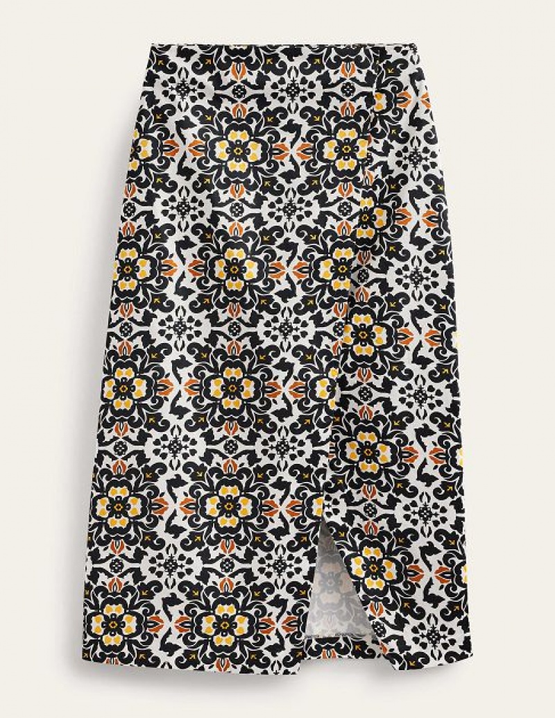 Black Women's Boden Easy Wrap Skirts | 50138DYUH