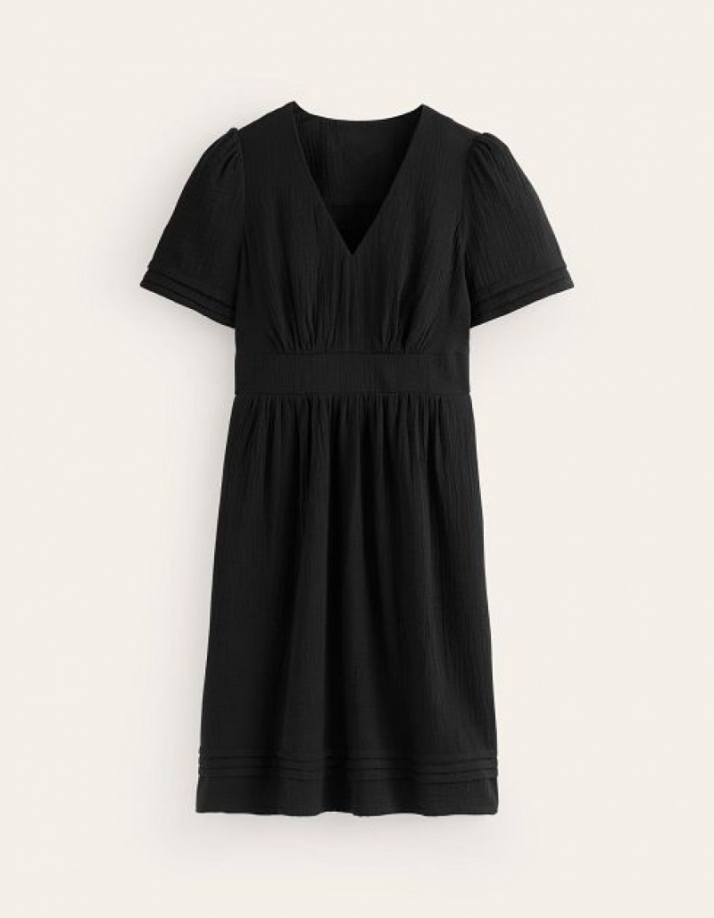 Black Women's Boden Eve Double Cloth Short Dress | 01958WRLH