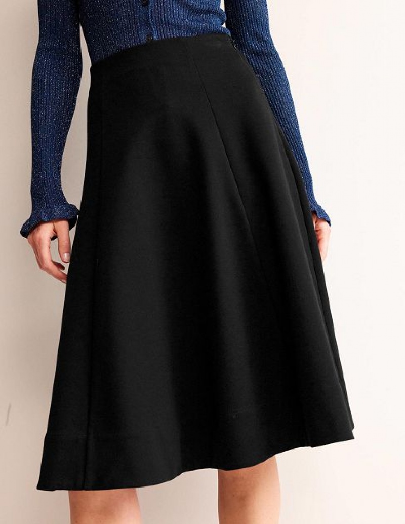 Black Women's Boden Flippy Jersey Skirts | 63294WTOA