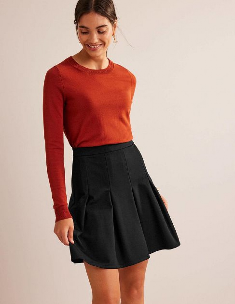 Black Women\'s Boden Flippy Ponte Skirts | 42956QEAR