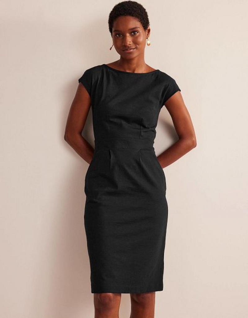 Black Women\'s Boden Florrie Jersey Dress | 16395WBXM