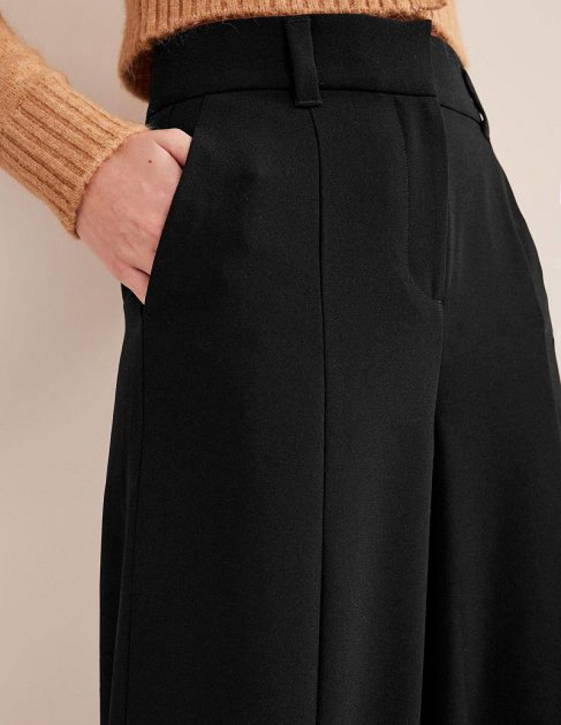 Black Women's Boden Fluid Wide Leg Culottes Pants | 38564EJYP