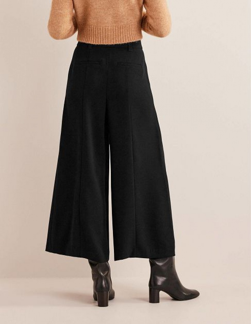 Black Women's Boden Fluid Wide Leg Culottes Pants | 38564EJYP