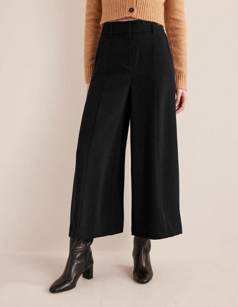 Black Women's Boden Fluid Wide Leg Culottes Pants | 38564EJYP