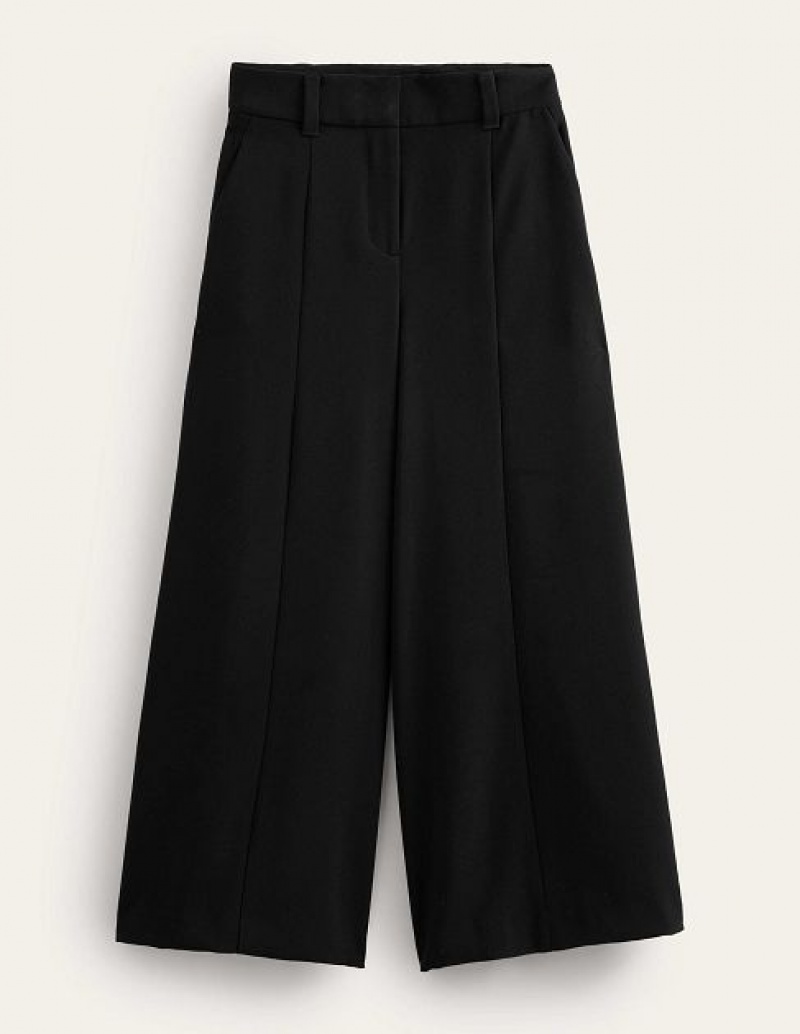 Black Women's Boden Fluid Wide Leg Culottes Pants | 38564EJYP