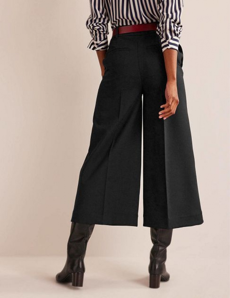 Black Women's Boden Fluid Wide-leg Culottes Skirts | 47801HYWZ