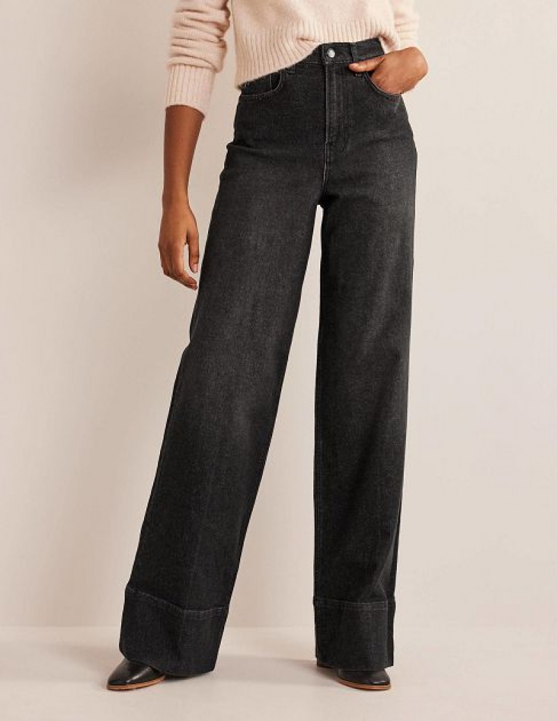 Black Women's Boden Full Length Straight Jeans | 63754UTPJ