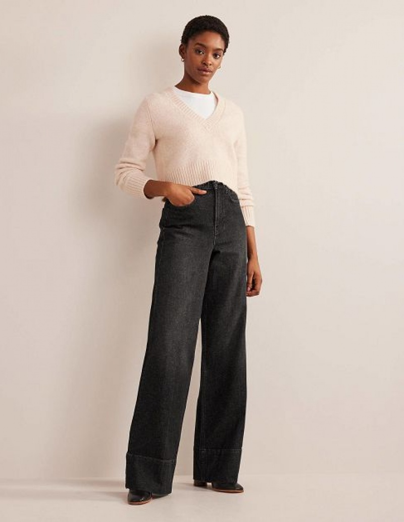 Black Women\'s Boden Full Length Straight Jeans | 63754UTPJ