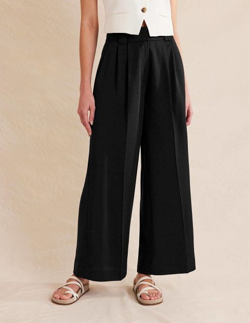 Black Women's Boden Islington Wide Leg Pants | 32681RGUT