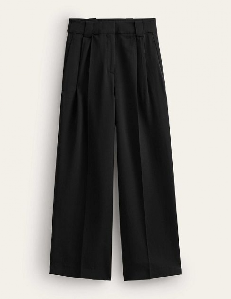 Black Women's Boden Islington Wide Leg Pants | 32681RGUT